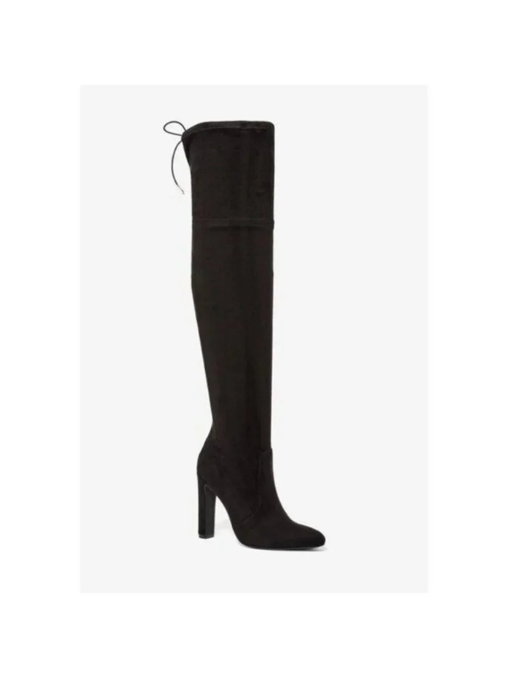 NIB Black Over The Knee Faux Suede Almond Toe Block Heel Boots 10 | Whimsigoth